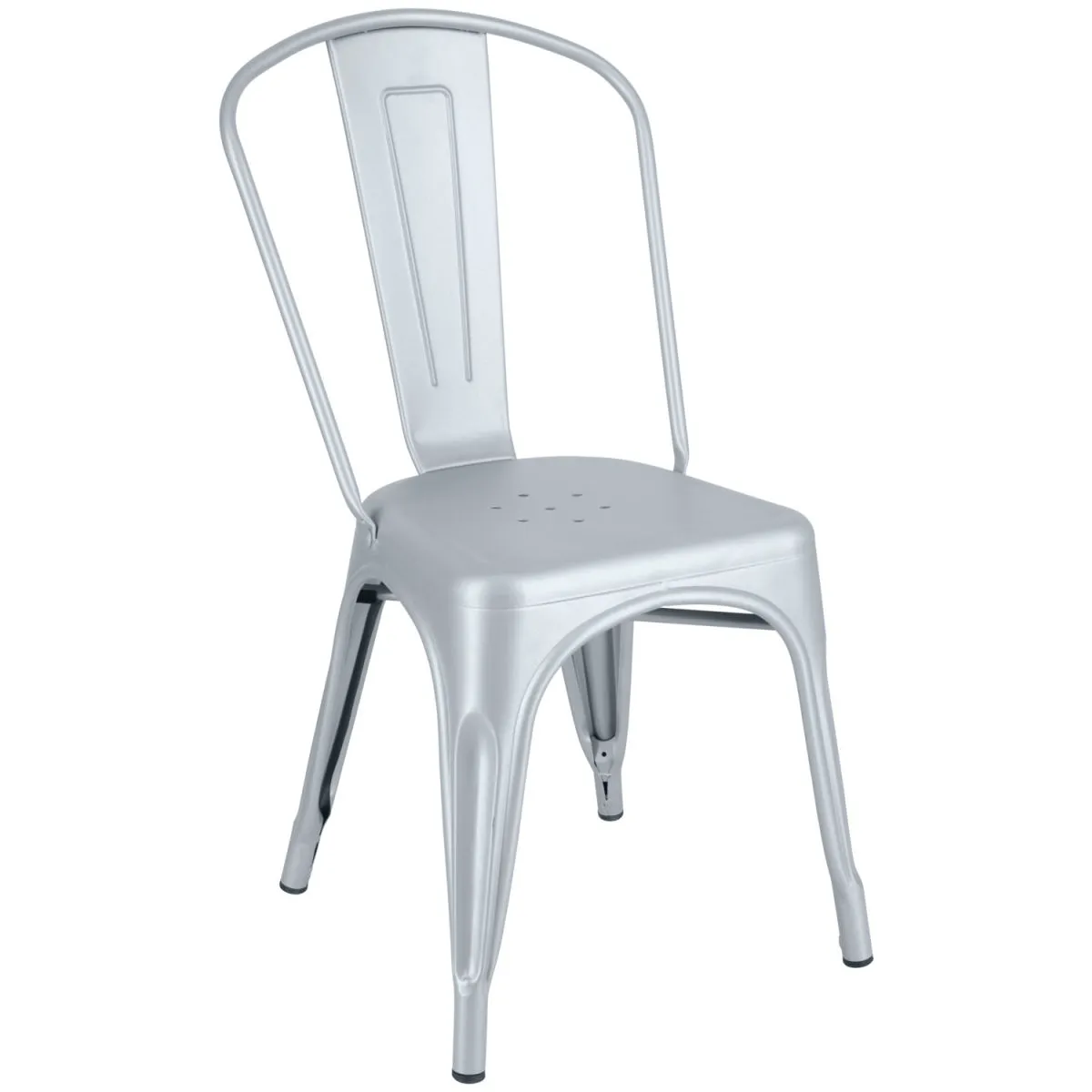 2x PULSIVA Sedia bistrot Ferano design industriale; 45x51.5x85.5 cm (LxPxH); argento; 2 pz. / Pacco