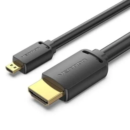 Cavo Vention AGIBH Micro HDMI 2.0 4K placcato oro nero, doppia direzione, 2 m