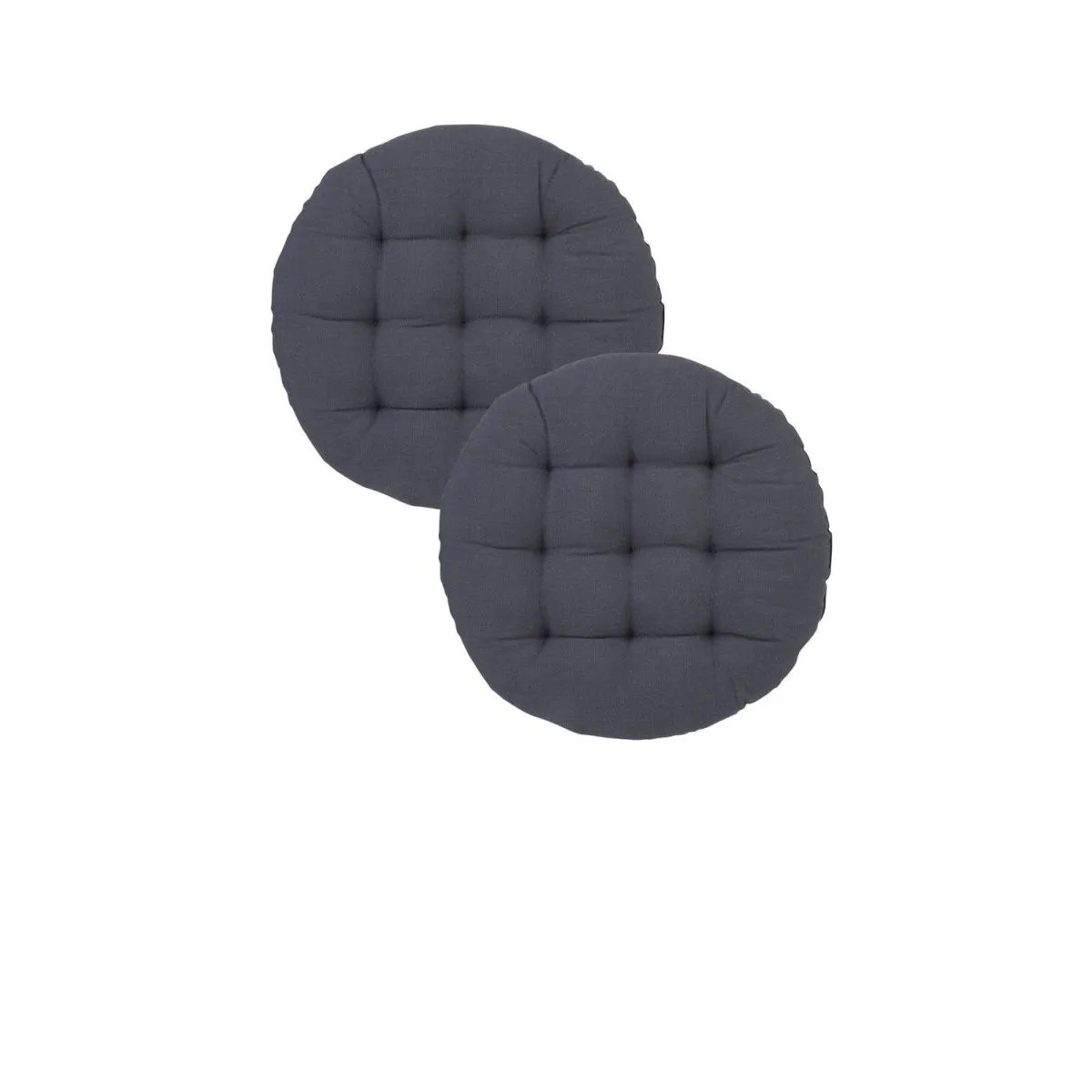 2x Svanefors Cuscino per sedia Louie 2P rotondo; 40x40 cm (LxL); grigio; tinta unita; 2 pz. / Pacco