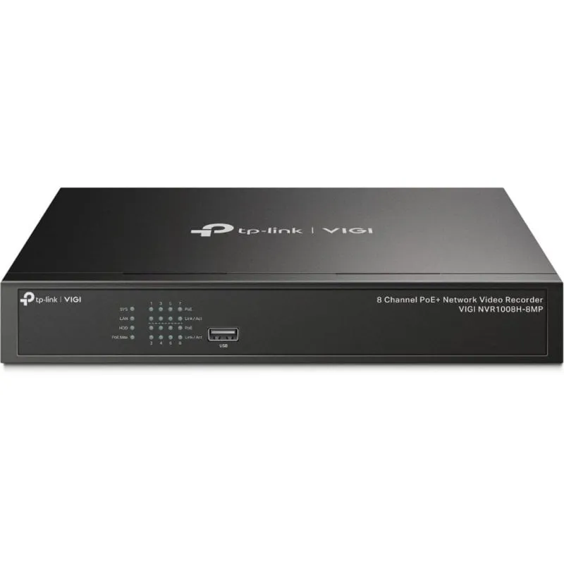 Registratore NVR per Telecamera IP TP-Link VIGI NVR1008H-8MP 8 canali 4K 10TB HDD PoE+ Ethernet