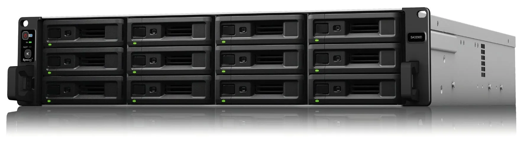 Nas Synology Sa3200d Network Storage per PMI con 12 Bay, Processore Intel Xeon, 192 Tb, Duplicazione, Crittografia, Scalabilità e Supporto per Protocolli di Storage.