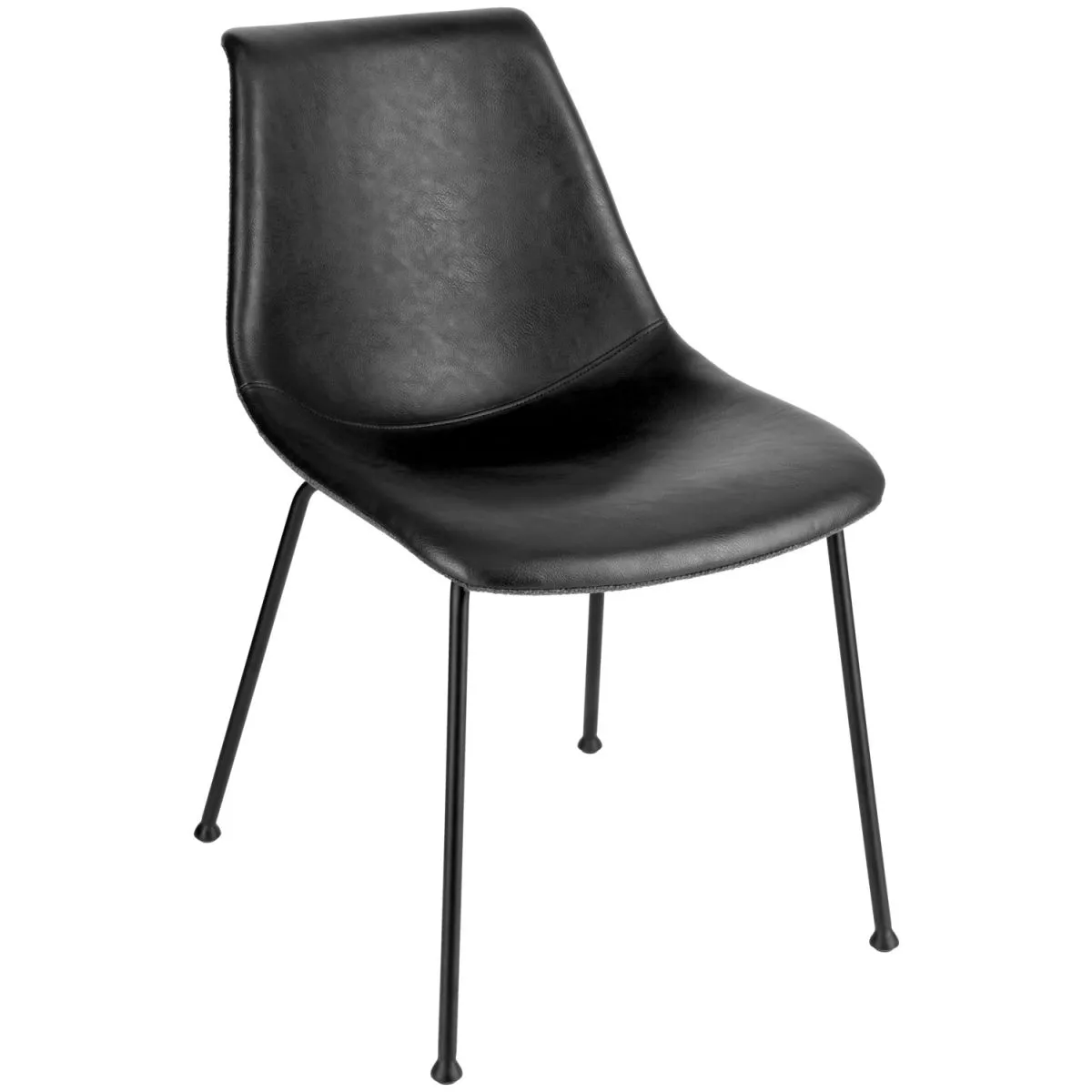 2x VEGA Sedia Velaro in similpelle; 49x62x81 cm (LxPxH); seduta nero, struttura nero; 2 pz. / Pacco
