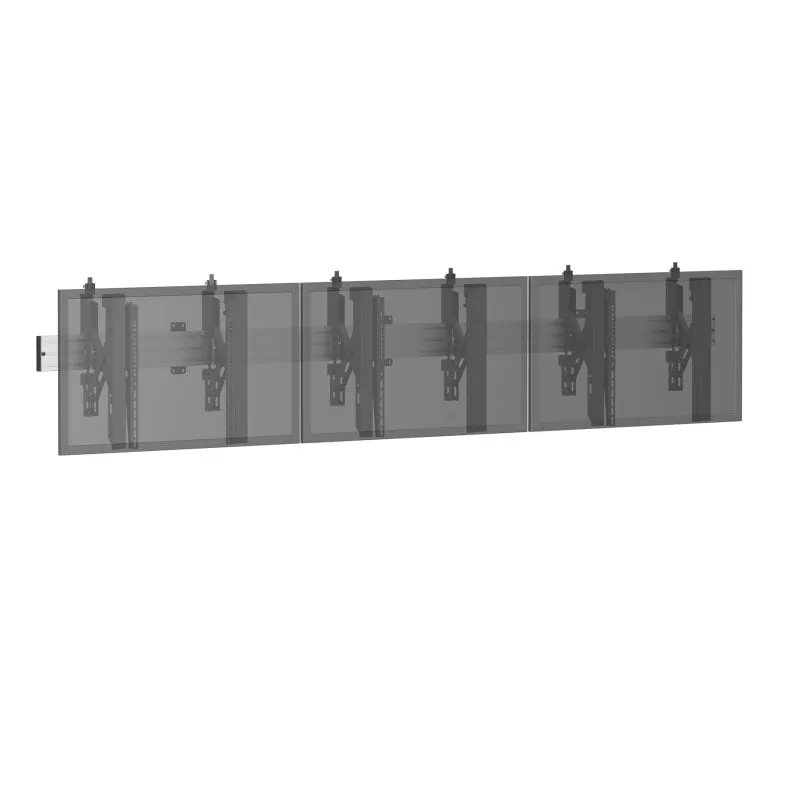 Kimex 031-3301K1 Supporto per 3 schermi 45-50″ VESA Push-Pull 210 kg Grigio/Nero