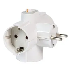 Adattatore con interruttore 3 prese 2P+T 16A (std tedesco) Bianco 82260