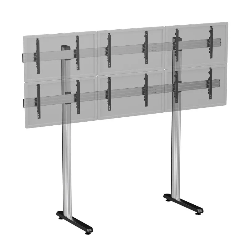 Supporto videowall Kimex 031-2602K1 per 6 TV (50-55″) 300 kg VESA regolabile in altezza