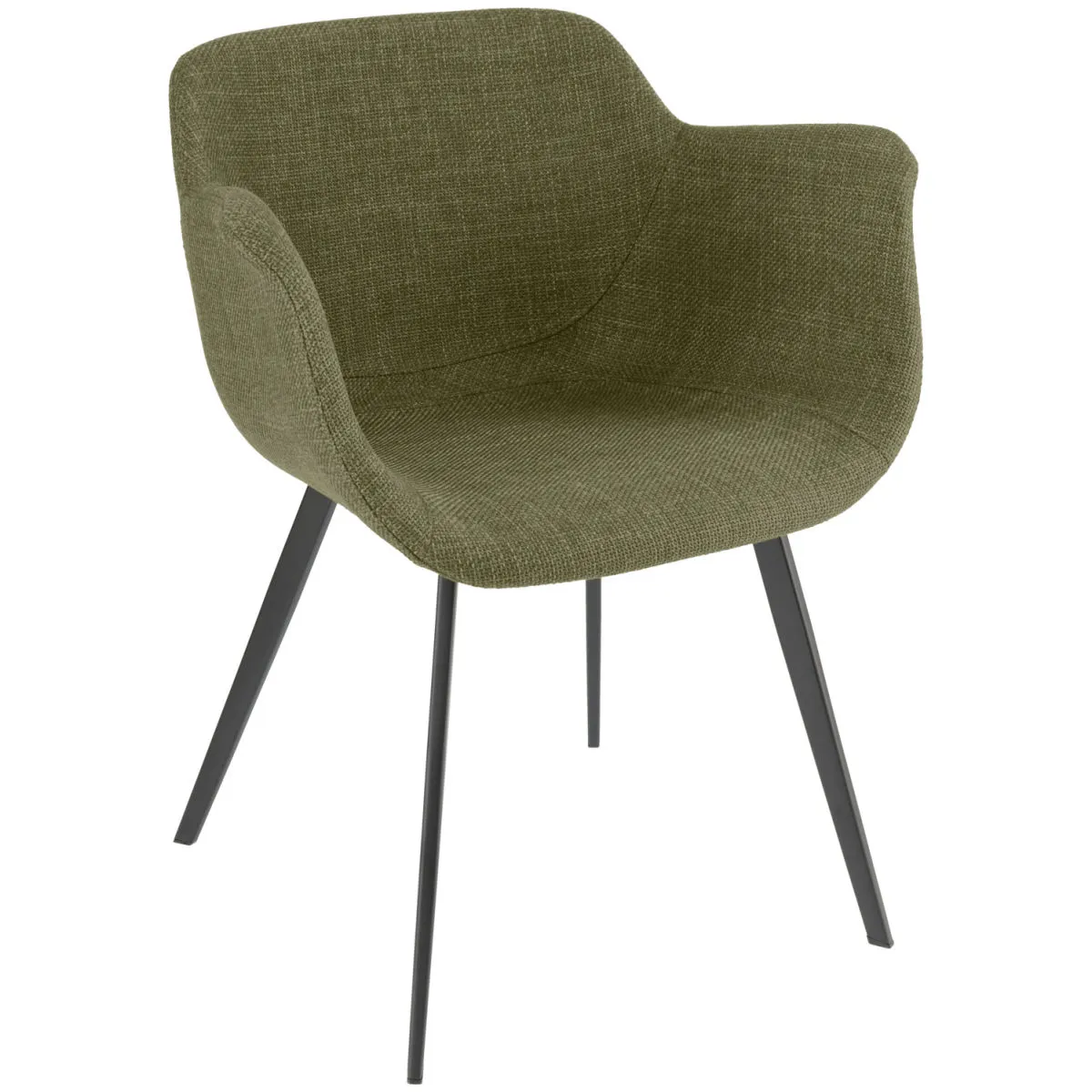 2x VEGA Poltrona Limea; 64x58x76 cm (LxPxH); seduta verde oliva, struttura nero; 2 pz. / Pacco