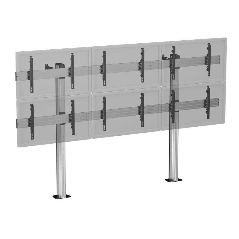 Supporto per videowall Kimex 031-2601K3 6x 45-50″ VESA regolabile 300 kg Grigio/Nero