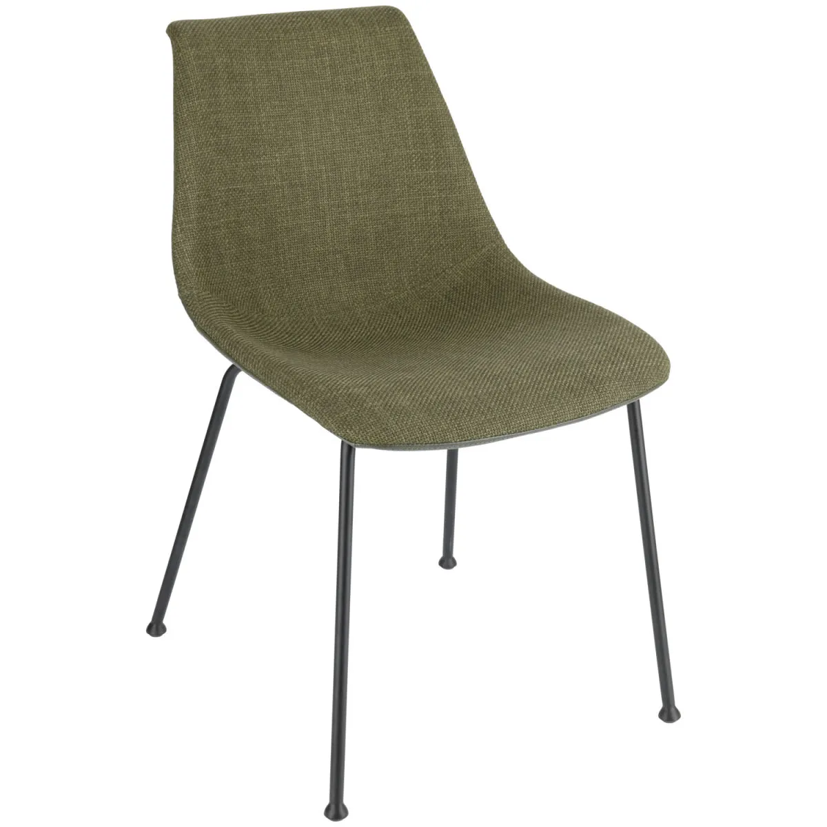 2x VEGA Sedia Velaro in tessuto; 49x62x81 cm (LxPxH); seduta verde oliva, struttura nero; 2 pz. / Pacco