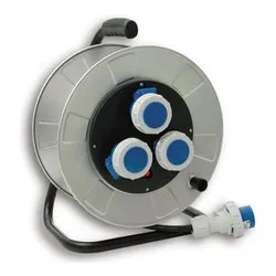 Avvolgicavo elettrico (30m; H07RN-F 3x2,5 mmq) 3P Cee GOLIA METAL Zincato 14350