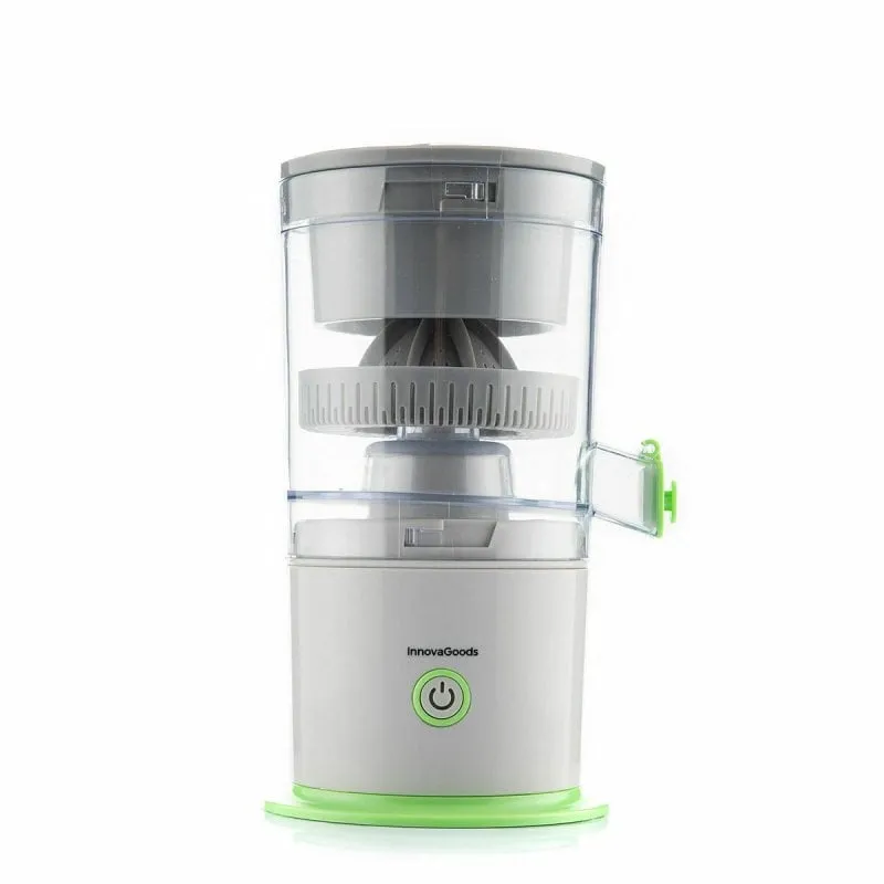 InnovaGoods Juisso Spremiagrumi Automatico Ricaricabile 40W, 22000 giri/min, 250 ml, Verde/Grigio