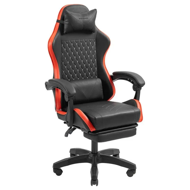 Sedia da gioco reclinabile Mars Gaming MGC-X con poggiapiedi, supporto lombare e similpelle