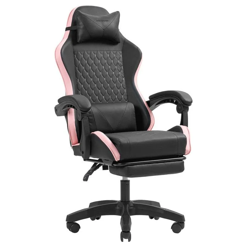 Sedia da gioco Mars Gaming MGC-X Racing in similpelle con poggiapiedi e supporto lombare, altezza 8 cm