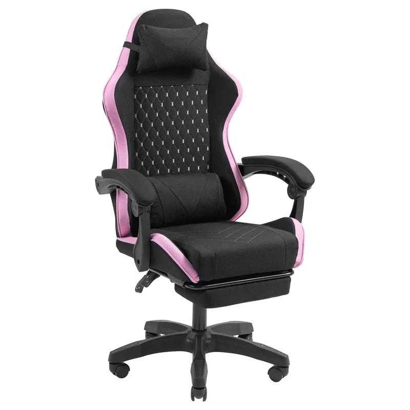 Sedia da gioco Mars Gaming MGC-X Fabric Racing, schienale reclinabile, poggiapiedi e supporto lombare