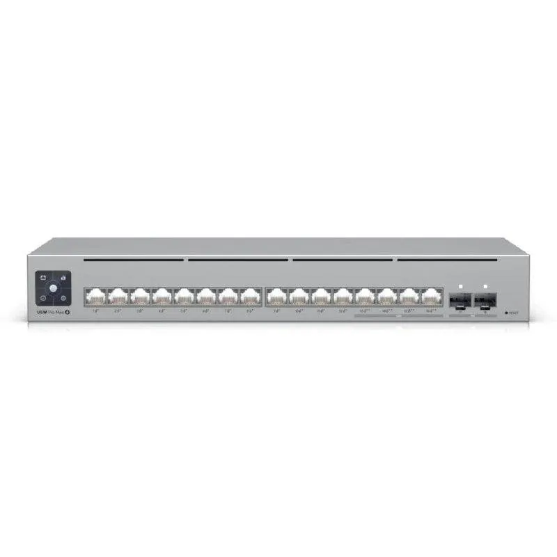 Switch Ubiquiti USW-Pro-Max-16-PoE 16x Gigabit 2x SFP+ L3 Rack PoE 30W Acciaio