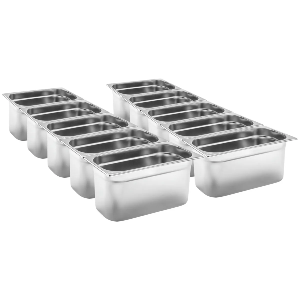 10x PULSIVA Contenitore gastronorm 1/3 Basic; GN 1/3, 5.7 l, 32.5x17.6x15 cm (LxLxP); argento; 10 pz. / Pacco