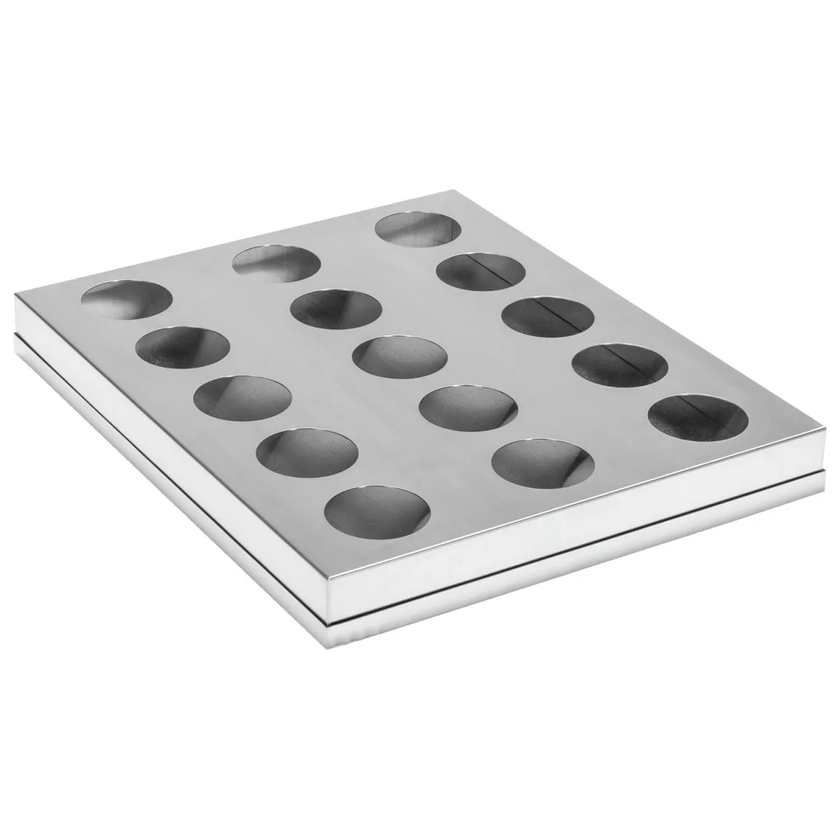 VEGA Bortabottiglie per carrello vassoi Baristo; 47x55x8 cm (LxPxH); argento