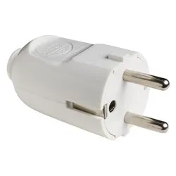 Spina elettrica 16A 2P+T (std tedesco) per cavo assiale Bianco 85070