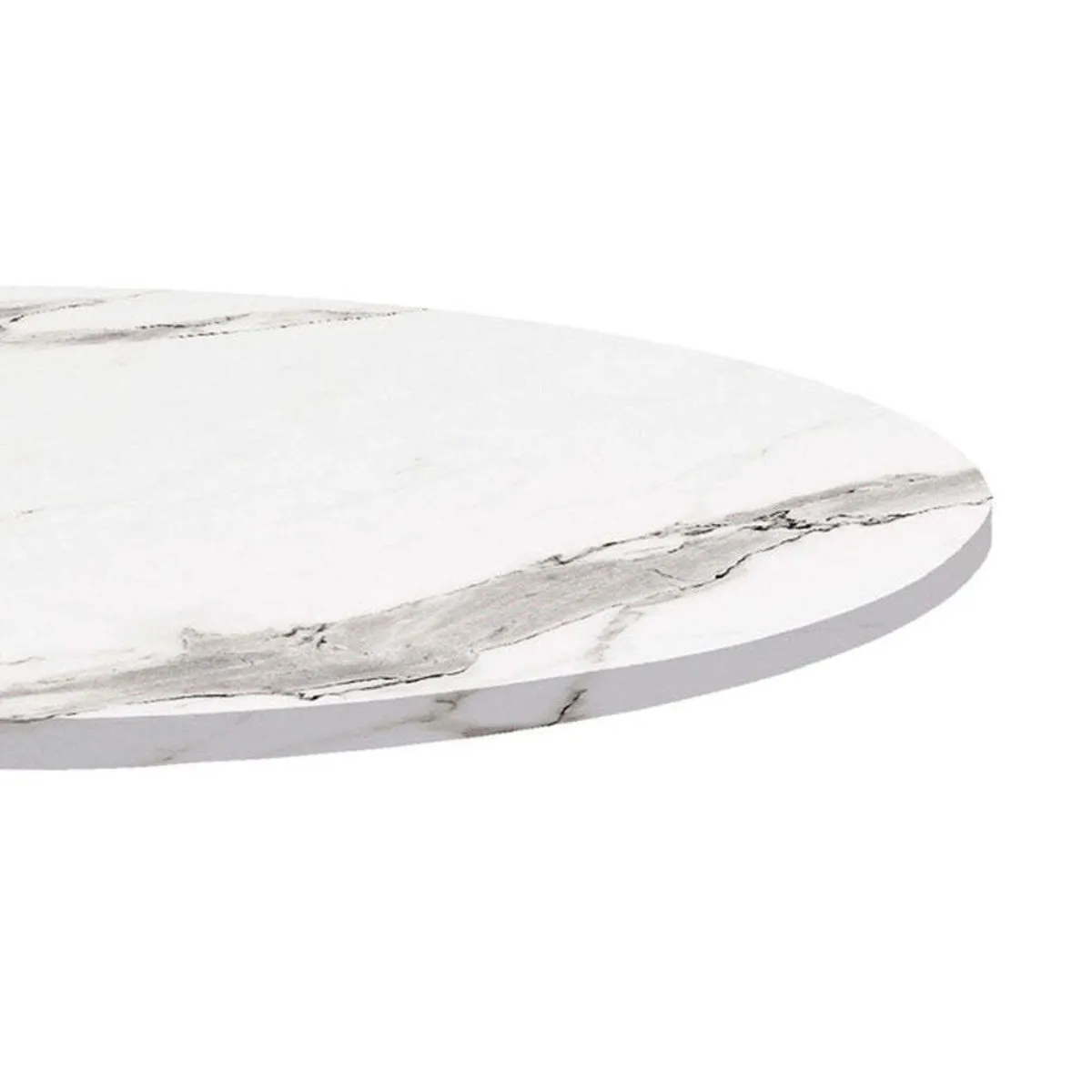 RestooTab Piano tavolo rotondo, decoro in marmo; 120x120 cm (LxL); bianco/grigio/marmorizzato; rotonda