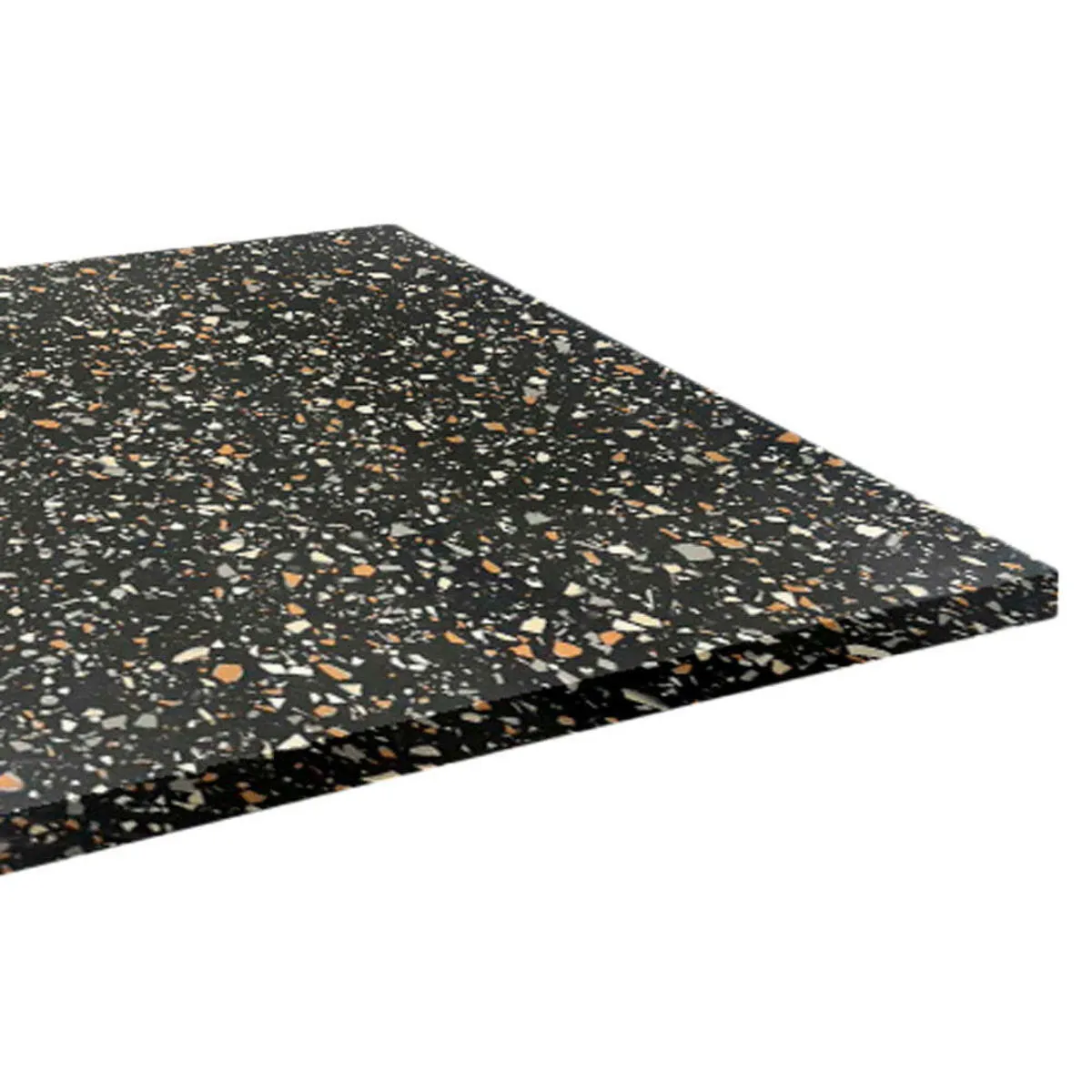 RestooTab Piano tavolo quadrato, decoro Terrazzo; 60x60 cm (LxL); nero/terazzo; quadrata