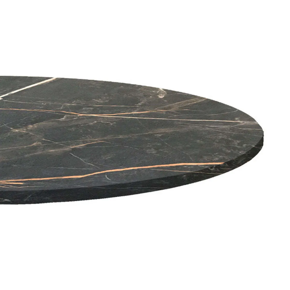 RestooTab Piano tavolo rotondo, decoro in marmo scuro; 120x120 cm (LxL); nero/oro/marmorizzato; rotonda