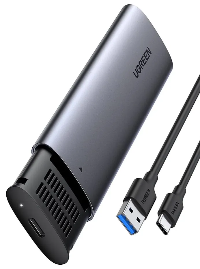 Ugreen 10903 M.2 SSD Enclosure Esterno SATA III 5 Gbit/s USB-C Alluminio Nero Grigio