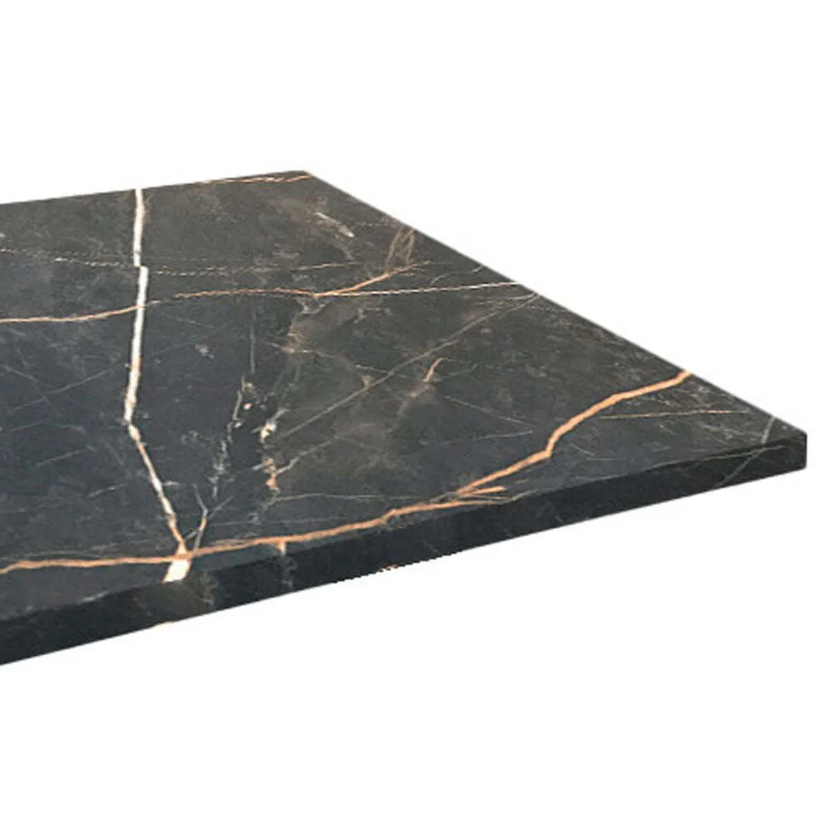 RestooTab Piano tavolo quadrato, decoro in marmo scuro; 70x70 cm (LxL); nero/oro/marmorizzato; quadrata