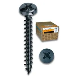 Viti per legno tutto filetto 500 pz (5x40mm) Zincato nero PVACZC500400KNC