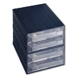 Porta minuteria cassettiera modulare N 19/2 4C (24,9x36,6x25cm) VISION BLOK Nero 1000025