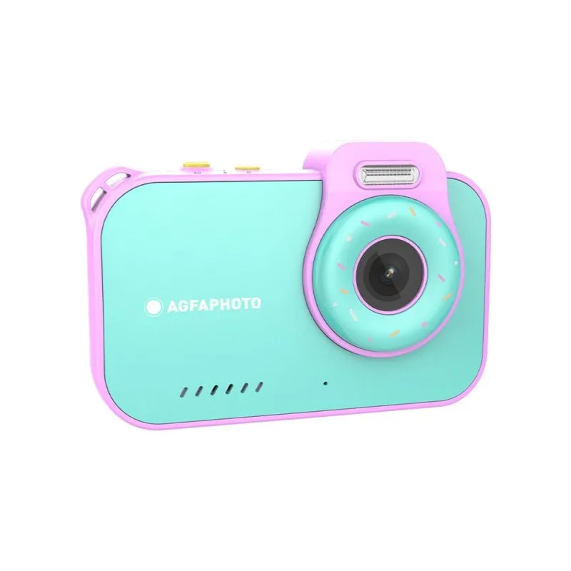AgfaPhoto Realikids Cam Waterproof 2 Fotocamera digitale compatta da 12 MP con effetti creativi e giochi per bambini