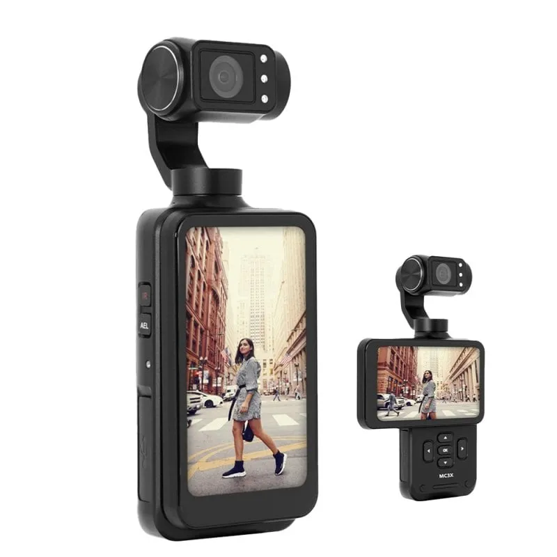 Agfaphoto Realimove MC3X Fotocamera digitale compatta Sensore CMOS da 12 MP Gimbal a 3 assi Schermo rotante da 3,5" 4K Ultra HD Microfono integrato