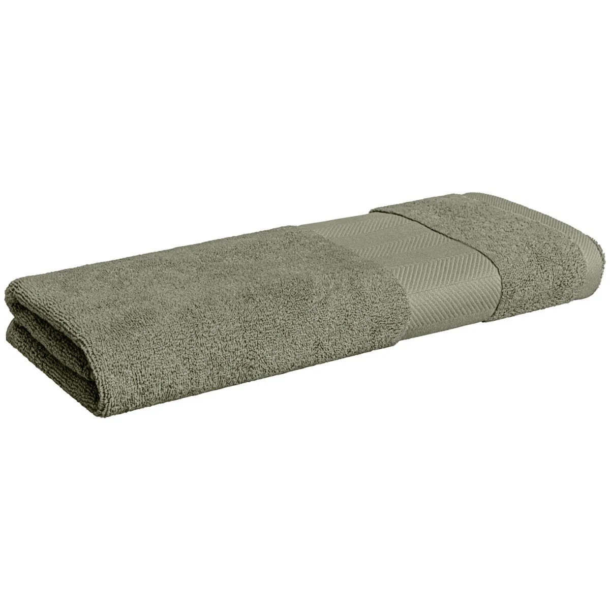 ERWIN M. Asciugamano viso Evora Bordatura a spina di pesce; 50x100 cm (LxL); verde oliva