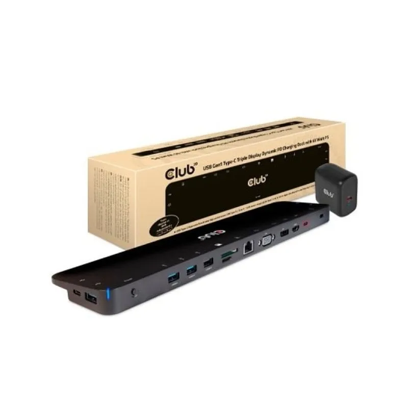 Docking Club3D CSV-1564W65 15 in 1 USB-C 2xUSB-C 5xUSB-A HDMI DP VGA RJ45 SD Audio 65W
