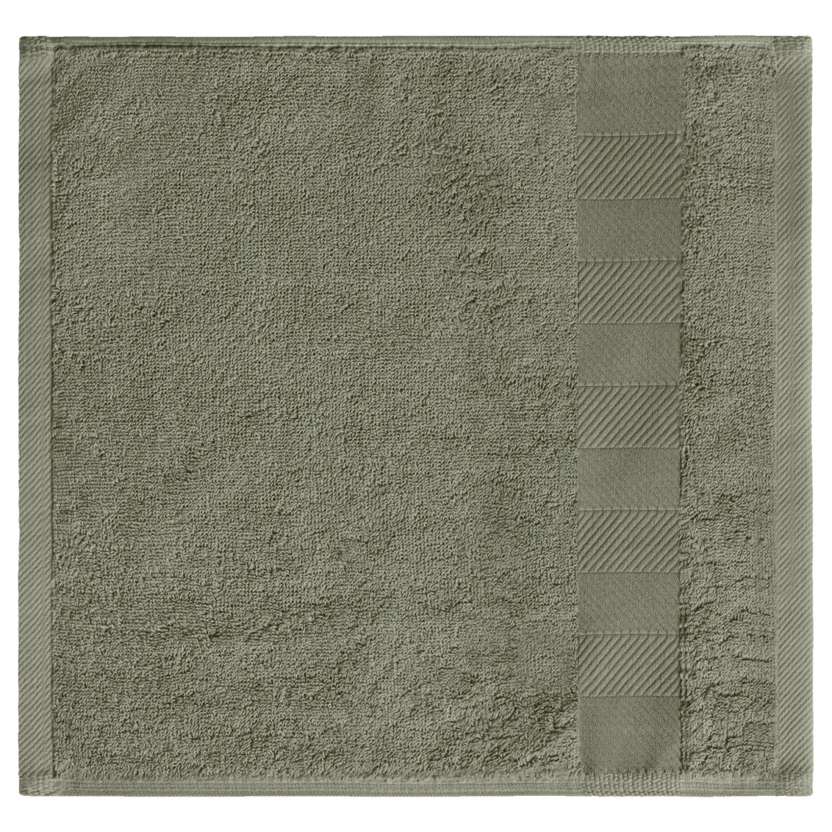 5x ERWIN M. Asciugamano ospite Evora Bordo a spina di pesce; 30x30 cm (LxL); verde oliva; 5 pz. / Pacco