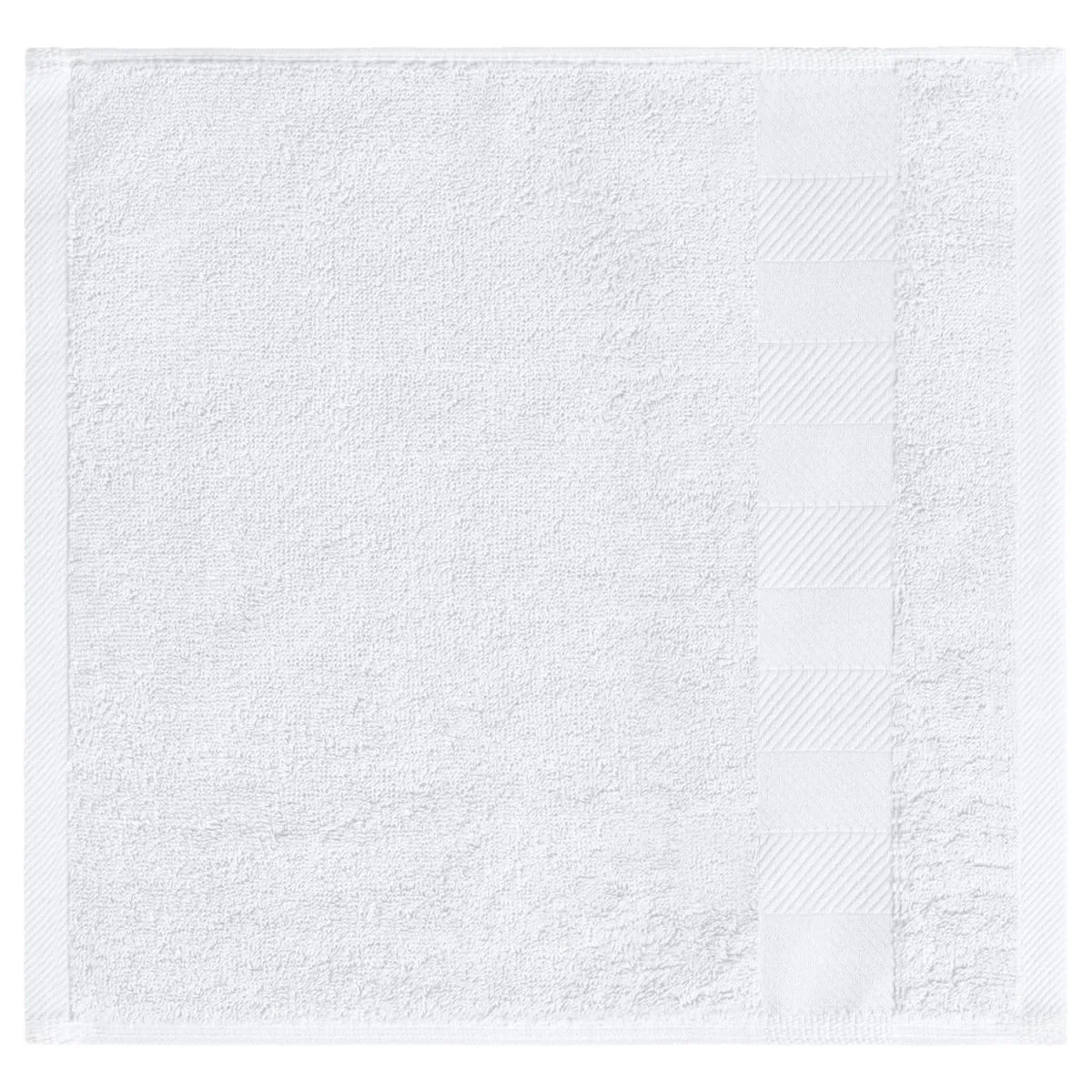 5x ERWIN M. Asciugamano ospite Evora Bordo a spina di pesce; 30x30 cm (LxL); bianco; 5 pz. / Pacco