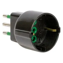 Adattatore 1 presa 2P+T 16A (std tedesco) Nero 82121