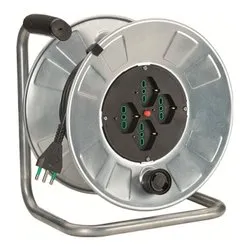 Avvolgicavo elettrico (50m; H05VV-F 3x1,5 mmq) 4P GOLIA METAL Zincato 14561