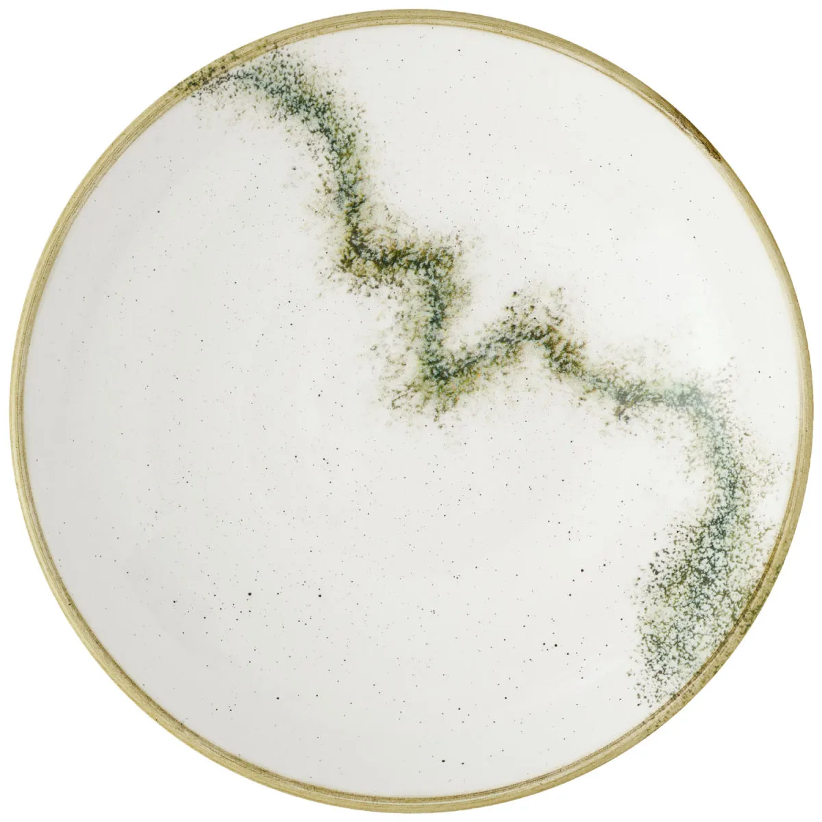 12x Churchill Piatto coupe fondo Stonecast Spice; 1136 ml, 24.8 cm (Ø); bianco/marrone/verde; rotonda; 12 pz. / Pacco