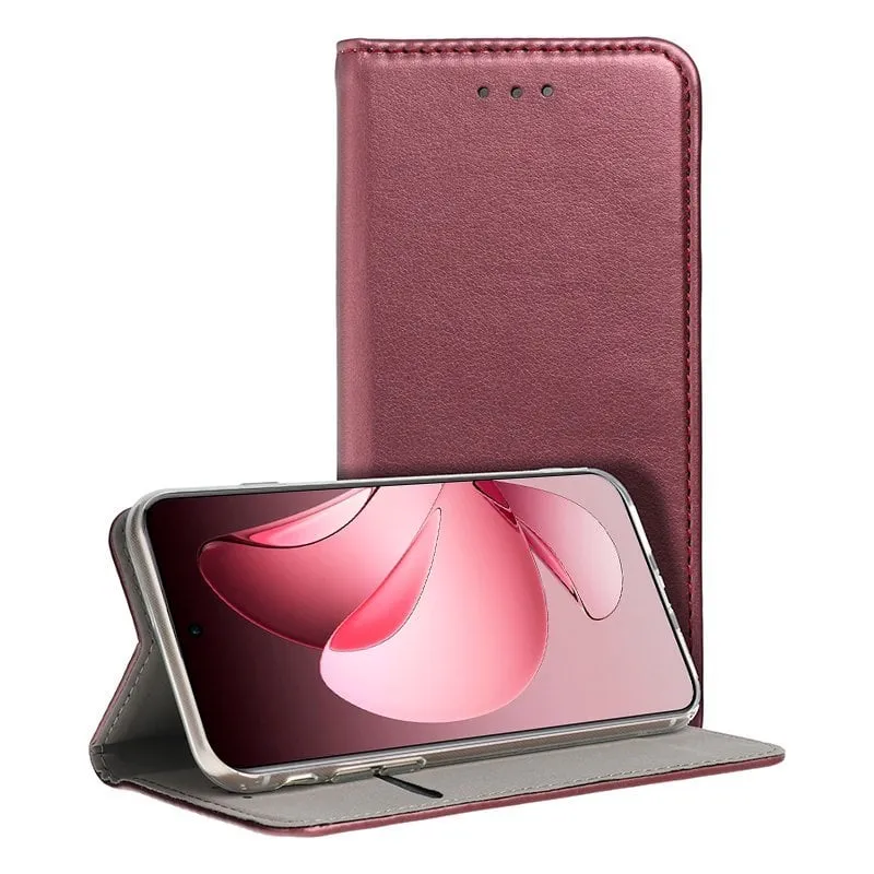 Custodia Flip Cover COOL per Oppo Reno 13 Pro 5G, colore Borgogna liscio