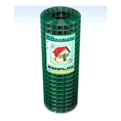 Rete maglie quadre (0,5x25mt) acciaio plastificato ESAPLAX Verde SE02050025B