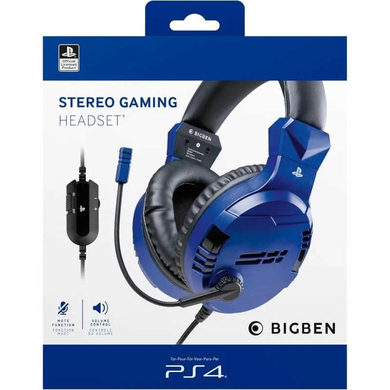 Cuffie cablate BigBen con microfono regolabile e controllo del volume per PS4/PS5