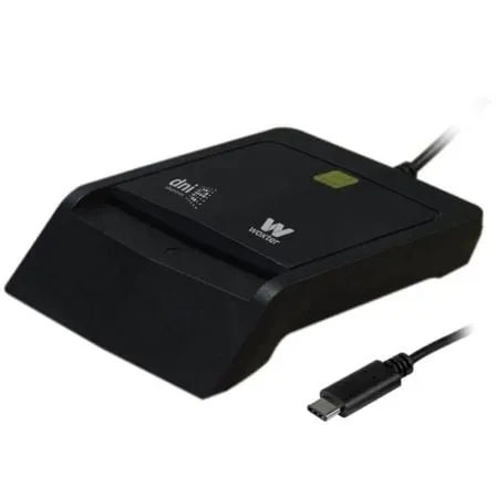 Lettore Woxter PE26-200 USB C DNI/Nero/Include adattatore USB A/Smart Card/PC e MAC