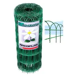 Rete maglie quadre (0,6x25mt) acciaio plastificato ARCOPLAX Verde RA01065025B