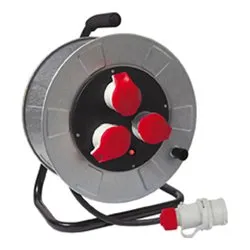 Avvolgicavo elettrico (30m; H07RN-F 4x2,5 mmq) 3P GOLIA METAL Zinco 14348