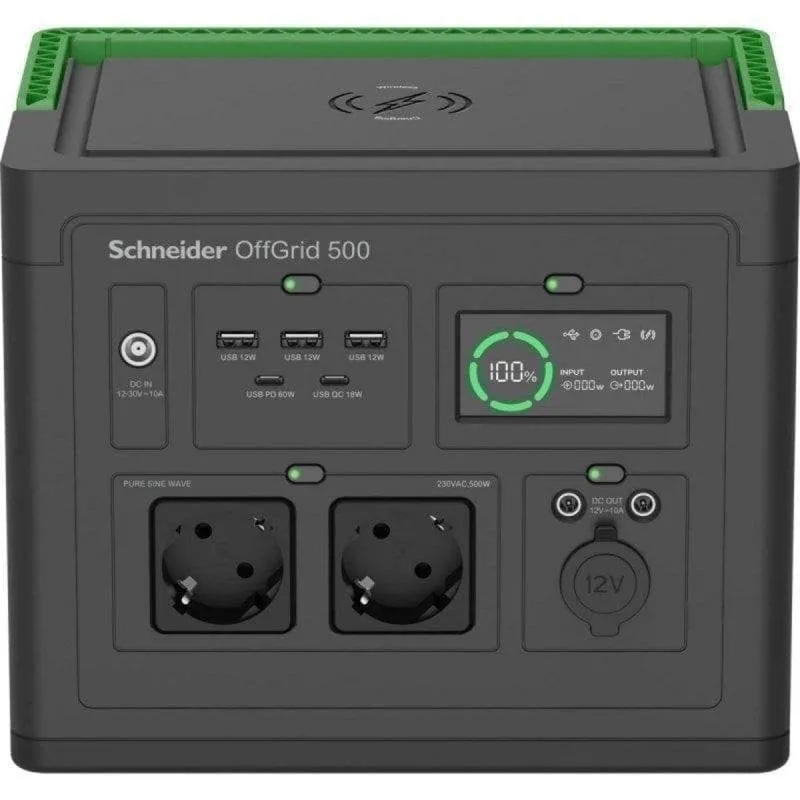 Stazione di energia APC PPS500-GR 517Wh 2 AC 2 DC 5 USB Batteria Li-ion Schermo LCD