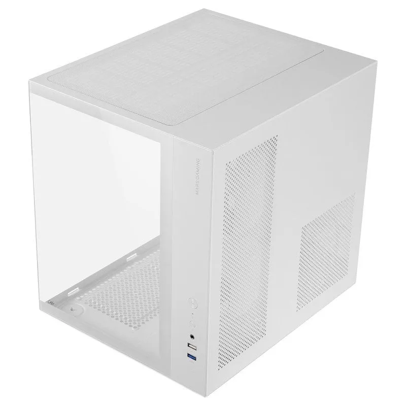 Mars Gaming MCV-ONE ATX Case da gioco con doppia ventola posteriore in vetro temperato FRGB 12 cm Bianco