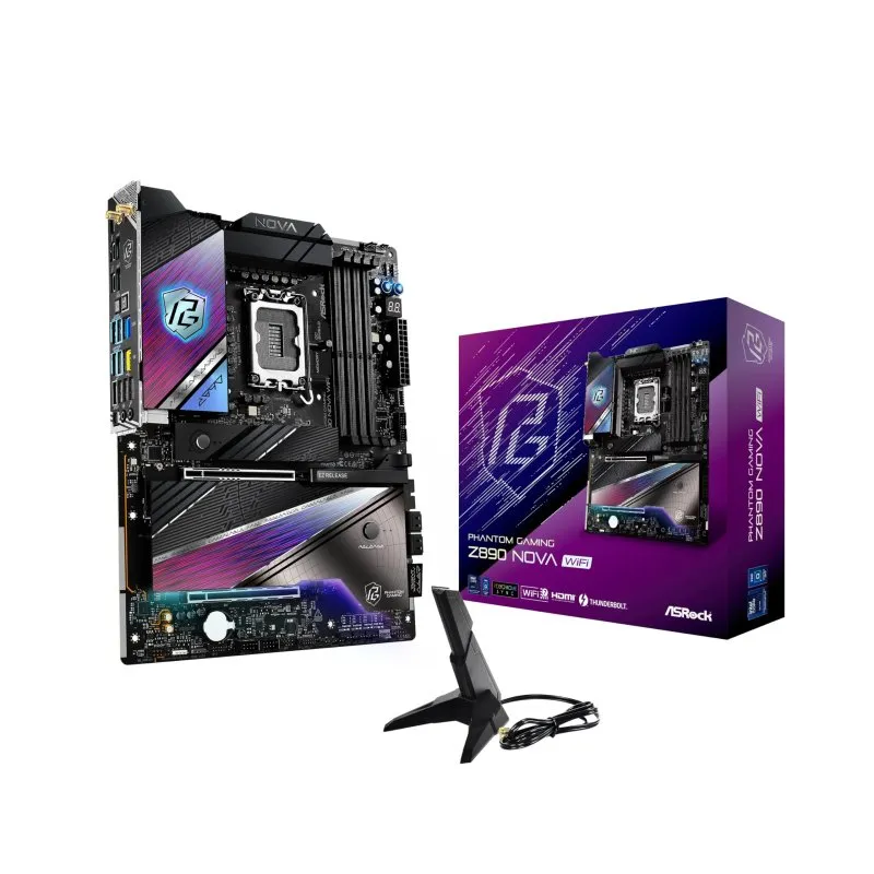Scheda madre Asrock Z890 LGA 1851 ATX Phantom Gaming Z890 Nova WiFi DDR5 RAID WiFi