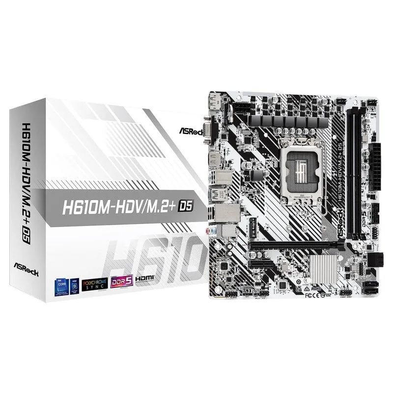 Scheda madre ASRock H610 Intel LGA 1700 Micro ATX H610M-HDV/M.2+ DDR5 M.2+