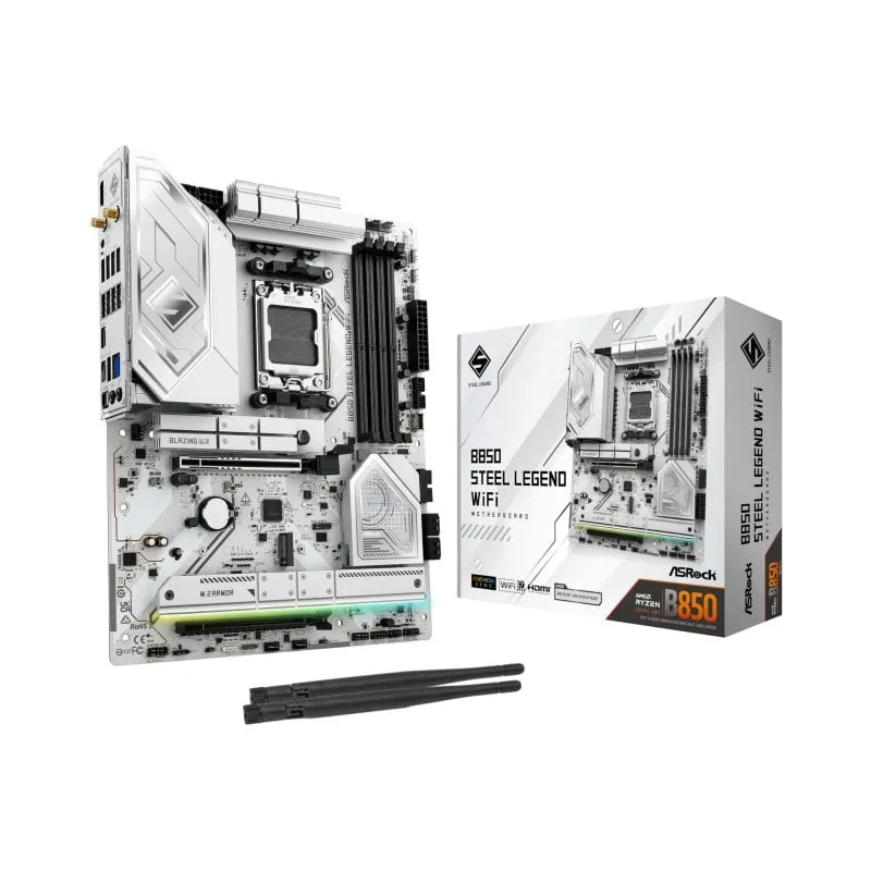Scheda madre Asrock B850 AMD B850 AM5 ATX Steel Legend WiFi DDR5 PCIe 5.0 RAID
