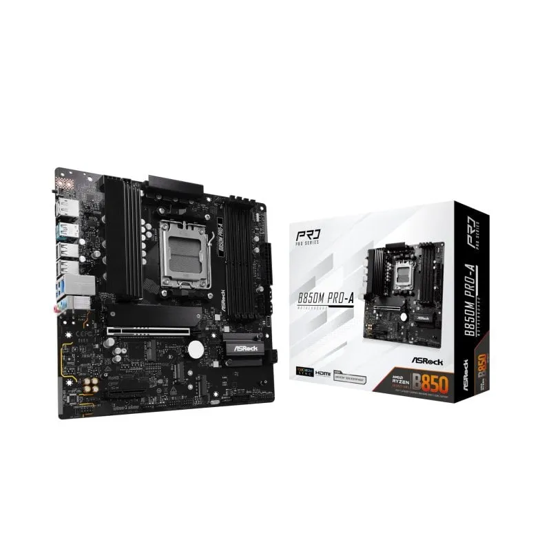 Scheda madre ASRock B850 Micro ATX AM5 B850M Pro-A PCIe 5.0 DDR5 256 GB USB 3.2 RAID