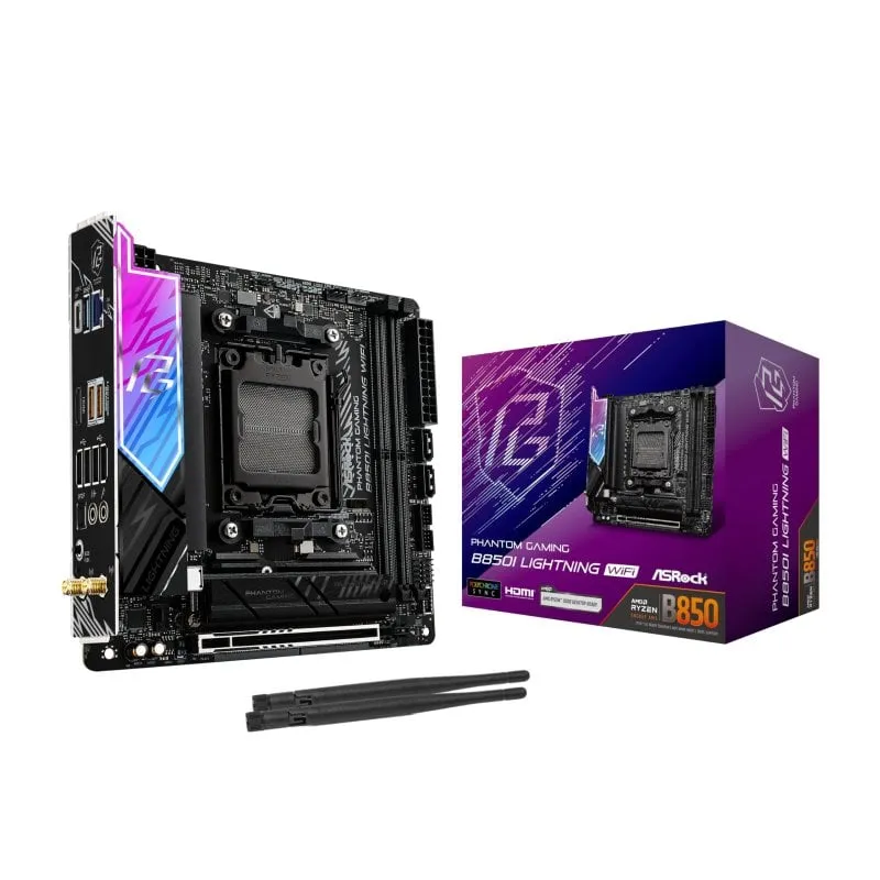 Scheda madre Asrock B850 AMD AM5 Mini ITX Phantom Gaming Lightning WiFi